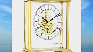 London Clock - 02085 - Gold Square Top Skeleton Mantel Clock