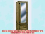 MEXICAN WAXED PINE SOLID ARMOIRE WARDROBE WITH MIRROR DOOR FROM CENTURION PINE