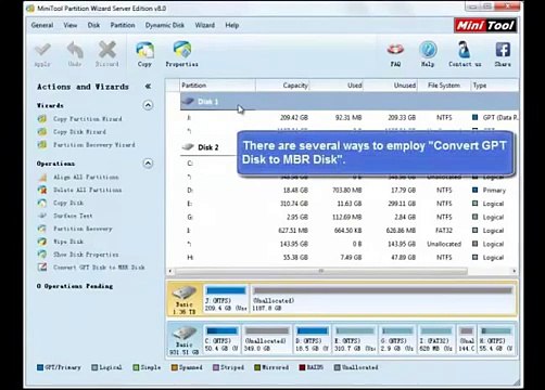 Convert GPT Disk to MBR Disk - MiniTool Partition Recovery Freeware