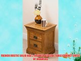 FRENCH RUSTIC SOLID OAK 2 DRAWER BEDSIDE TABLE CABINET CHEST OF DRAWERS