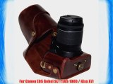 MegaGear Ever Ready Protective Brown Leather Camera Case Bag for Canon EOS Rebel SL1 with 18-55mm