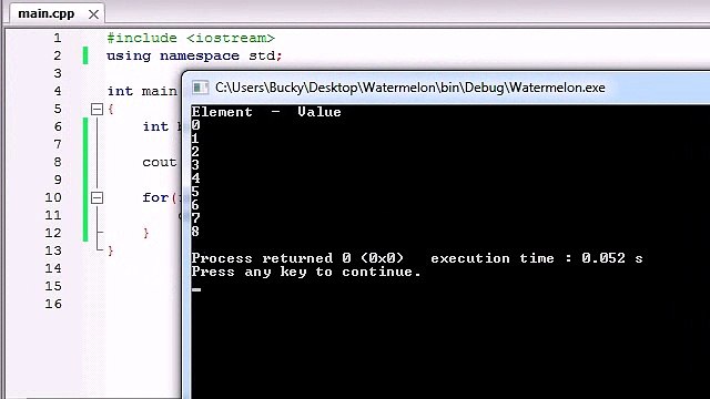 Buckys C++ Programming Tutorials - 33 - Create an Array Using Loops