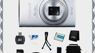 PowerShot ELPH 340 HS 16MP 12x Zoom 3-inch LCD Silver Ultimate Kit Includes: Camera 32GB SD
