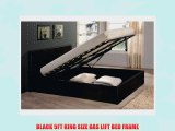 Gas lift beds Ottoman Storage Bed Frame King Size Faux leather Black TIGERBEDS