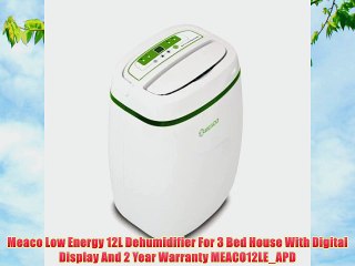 Meaco Low Energy 12L Dehumidifier For 3 Bed House With Digital Display And 2 Year Warranty
