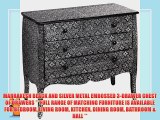 MARRAKESH BLACK AND SILVER METAL EMBOSSED 3-DRAWER CHEST OF DRAWERS ** FULL RANGE OF MATCHING