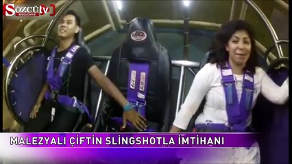 Malezyalı çiftin Slingshot'ta korku dolu anları