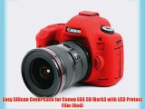 Easy Silicon Cover Case for Canon EOS 5D Mark3 with LCD Protect Film (Red)