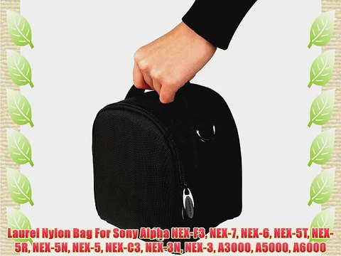 Laurel Nylon Bag For Sony Alpha NEX-F3 NEX-7 NEX-6 NEX-5T NEX-5R NEX-5N NEX-5 NEX-C3 NEX-3N