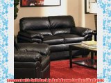 Loveseat with Split Back in Dark Brown Leather-Like Fabric