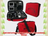 DURAGADGET Limited Edition Red Travel Armoured Protective Shell Storage Case With Shock Absorbing