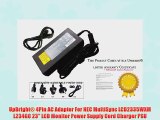 UpBright? 4Pin AC Adapter For NEC MultiSync LCD2335WXM L234GC 23 LCD Monitor Power Supply Cord