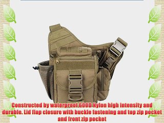 iBaste Tactical Sling Shoulder Bag DSLR Camera Lens Pocket Camo Messenger Bag (Brown)