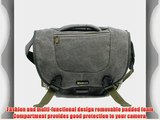 Evecase Compact Water Resistant Vintage Messenger Digital SLR Camera Case / Bag with Tablet