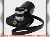 MegaGear Ever Ready Black Leather Camera Case for New Pentax Q 02 and Pentax Q10 Cameras with