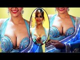 Hot Tanisha Singh In Tight Blue Blouse Showing Hot Assets