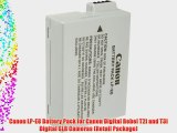 Canon LP-E8 Battery Pack for Canon Digital Rebel T2i and T3i Digital SLR Cameras (Retail Package)
