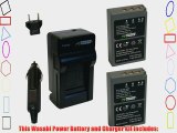 Wasabi Power Battery (2-Pack) and Charger for Olympus BLS-5 BLS-50 PS-BLS5 and Olympus OM-D
