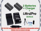 UltraPro Canon BP-511/BP-511a/BP-512 High-Capacity Replacement Batteries with Rapid Travel