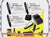 Three Halcyon 1500 mAH Lithium Ion Replacement D-LI78 Battery and Charger Kit   Memory Card