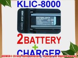 NEEWER? 2X KLIC-8000 Batteries   1 Charger for Digital Cameras