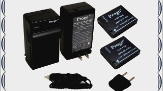 Progo DMW-BCJ13e Power Pack (Two Li-Ion Rechargeable Batteries and Pocket Travel AC/DC Wall