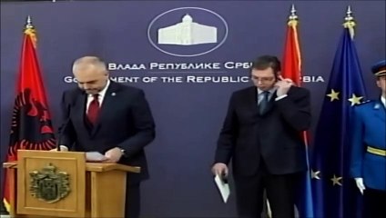 Edi Rama dhe Aleksandër Vuçiç - Koferenca e plotë në Beograd 10.11.2014