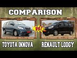Renault Lodgy vs Toyota Innova Spec Comparison