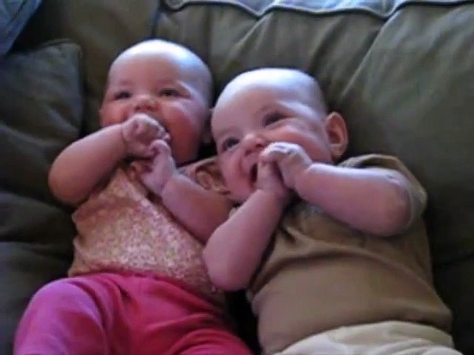 Twin Babies Laughing at Fake Sneezes