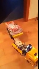 When dad is left home alone with the baby