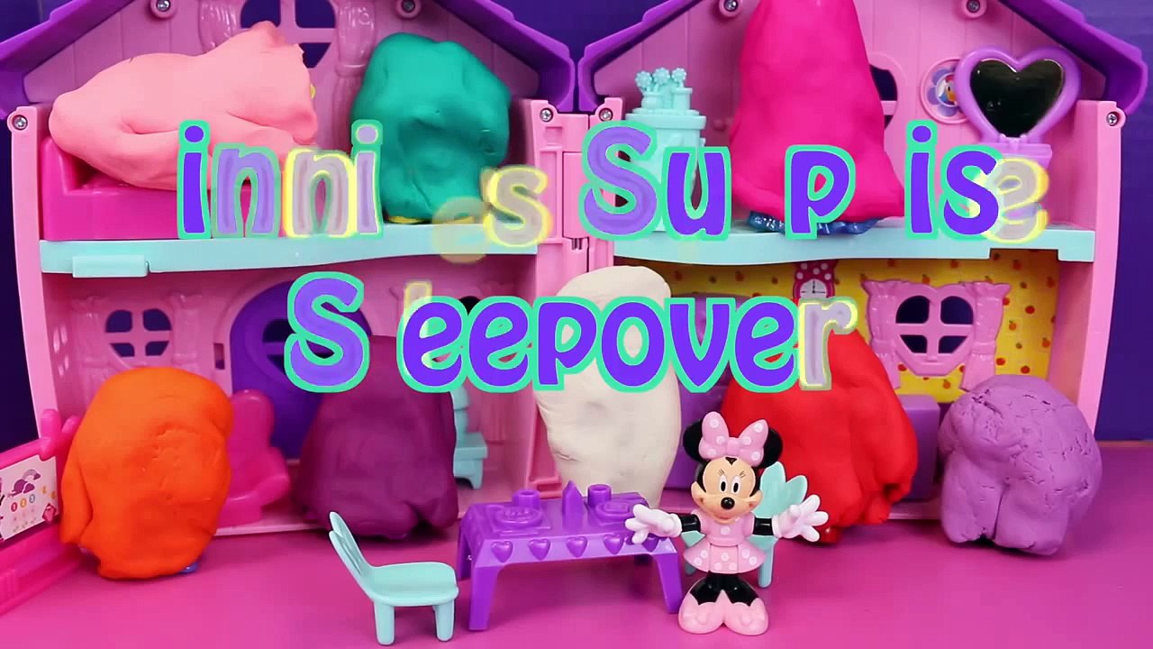 Cartoon Toys ✶ Surprise Mickey Mouse Eggs ✶ Minnie Mouse Peppa Pig SLEEPOVER Sofia the First Doh