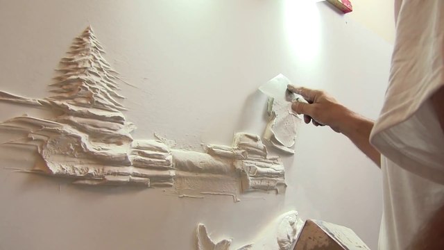 Artist Creates Stunning 3D Picture With Dry Wall : Drywall Art Sculpture