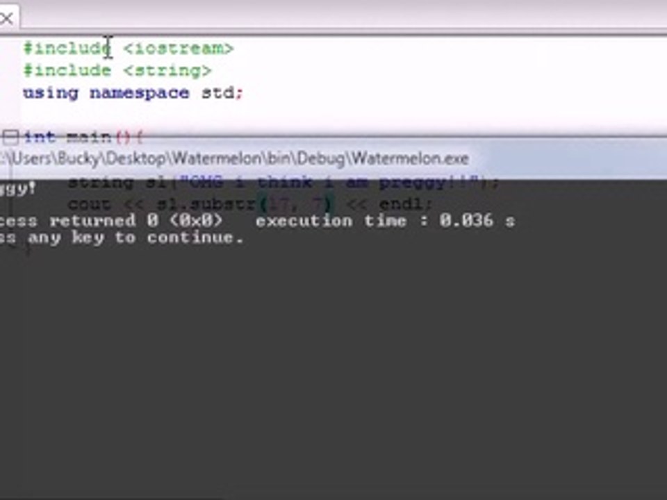 Buckys C++ Programming Tutorials - 72 - string substrings, swapping, and finding