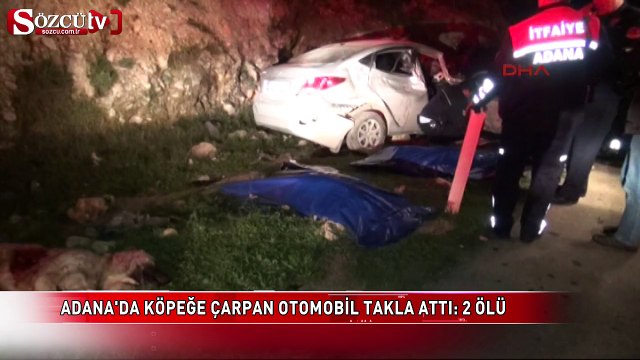Köpeğe çarpan otomobil takla attı: 2 ölü