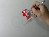 Drawing (Visual Art) Time Lapse- A bottle of Pervak Первак