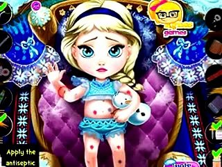 Baby Elsa Injured, Disney princess games.