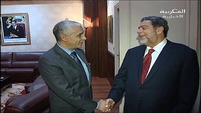 السيد راشيد الطالبي العلمي رئيس مجلس النواب يجري مباحثات مع السيد رالف كونسالفيس الوزير الاول لحكومة سانت فانسنت و كرونادين