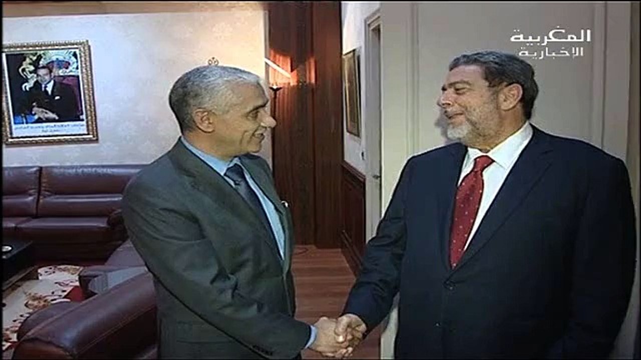 السيد راشيد الطالبي العلمي رئيس مجلس النواب يجري مباحثات مع السيد  رالف كونسالفيس الوزير الاول لحكومة سانت فانسنت و كرونادين