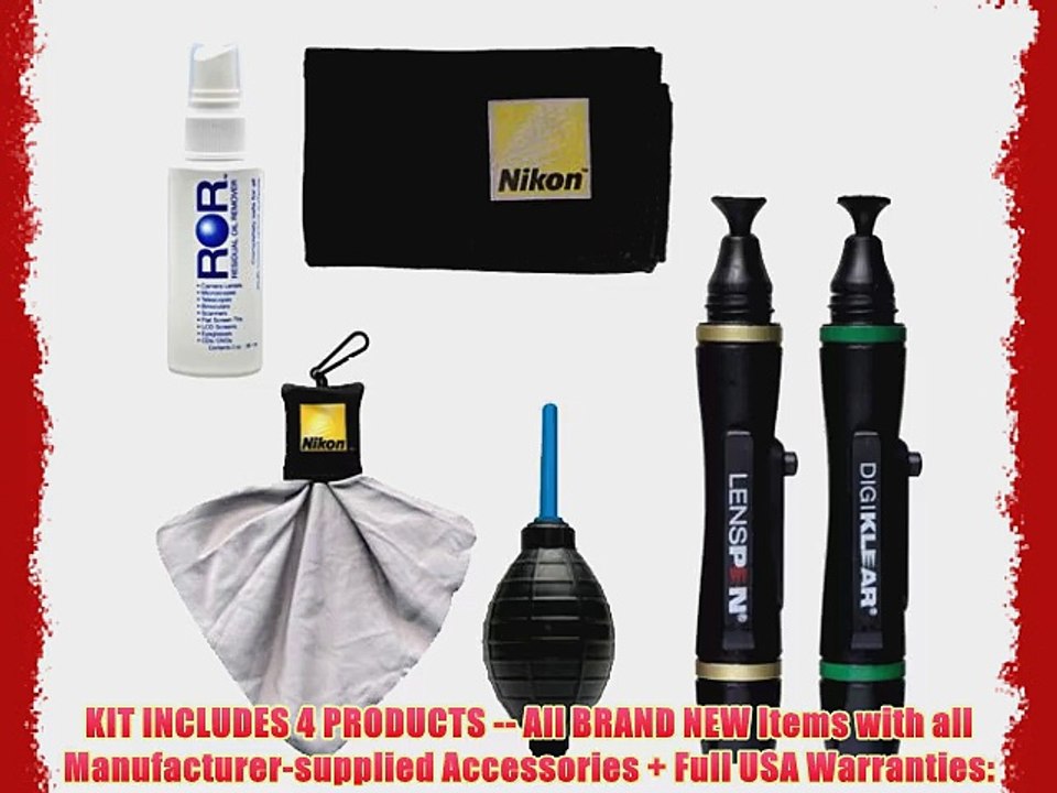 Nikon LensPen Pro Cleaning Kit   Spudz Microfiber Cloth   Lens Cleaner Fluid   Air Blower