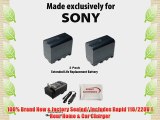 2 Pack Of Li-Ion Extended Life Replacement Camera Battery Replacement 1 Hour Home