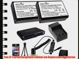 Two LP-E10 Lithium Ion Replacement Batteries w/Charger   Memory Card Reader/Wallet   Deluxe