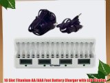 16 Slot Titanium AA/AAA Fast Battery Charger with LCD Display