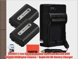 Pack of 2 NP-FH50 Batteries and Battery Charger for Sony CyberShot DSC-HX100V DSC-HX200V Digital