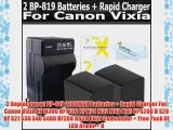 2 Replacement BP-819 2100MAH Batteries   Rapid Charger For Canon VIXIA HF M300 HF M30 HF M31