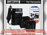 2 Pack Battery And Charger Kit For Panasonic Lumix DMC-GF3 / DMC-GF3K / DMC-GF5 / DMC-GF5K