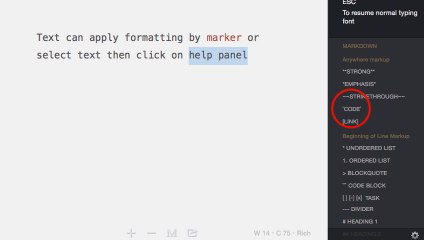 Formatting text in rich mode