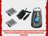 ValuePack (2 Count): Digital Replacement Battery PLUS Mini Battery Travel Charger for Specific