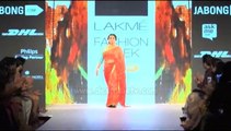 Shabana Azmi Catwalks In Saree At Lakme Fashion Week 2015