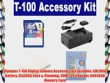 Olympus T-100 Digital Camera Accessory Kit includes: SDLI80B Battery ZELCKSG Care