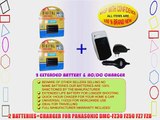 2 BATTERIES CHARGER FOR PANASONIC DMC-FZ30 FZ50 FZ7 FZ8